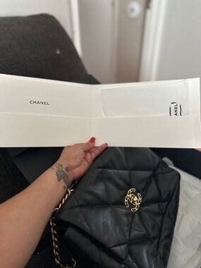 Chanel lambskin purse.